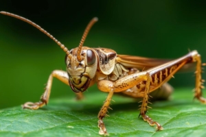 Eine Heuschrecke im Detail